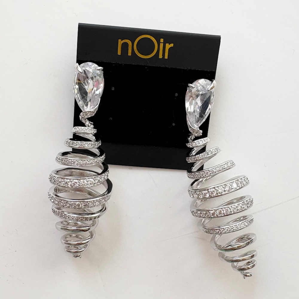 Noir NYC statement pavé cône earrings